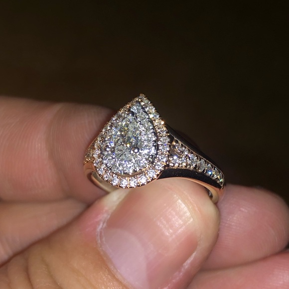 1CT diamond engagement ring white & rose gold - Picture 9 of 10